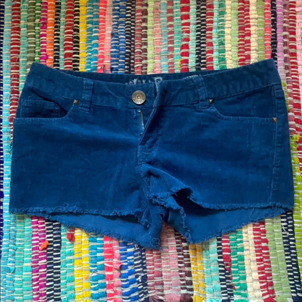 Blue cord shorts